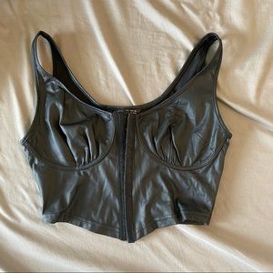 NWOT faux leather corset top